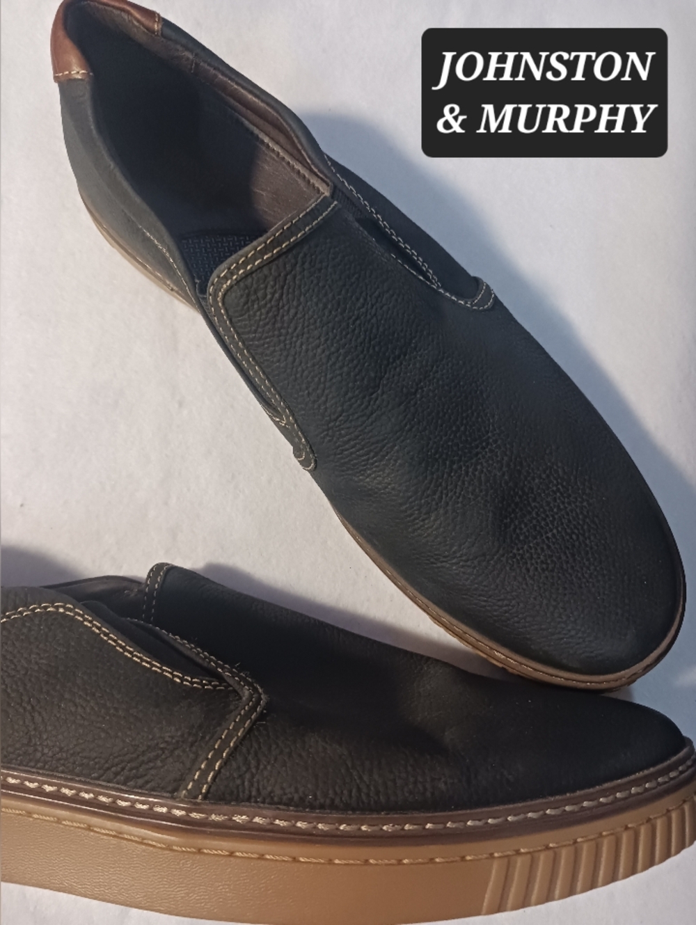 JOHNSTON & MURPHY SHEEPSKIN Slip Ons Loafers Shoes Mens Size 11